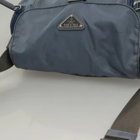 PRADA Shoulder Bag Nylon Blue Silver Auth - Picture 6 of 16